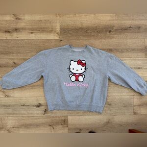 Hybrid Apparel Gray Hello Kitty Crewneck with Pink & Red Accents